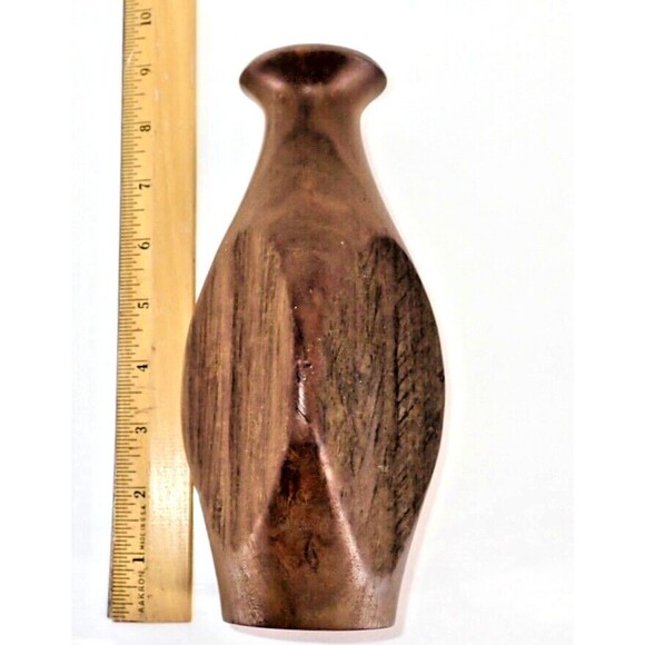 Handmade Australian Signed Red Gum Wood Vase K. Mugnaih Natural Finish - Picture 7 of 7